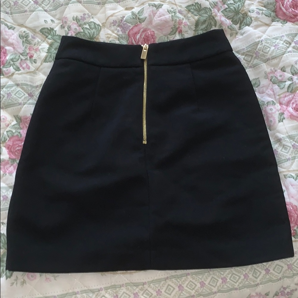 Black skirt with gold zipper